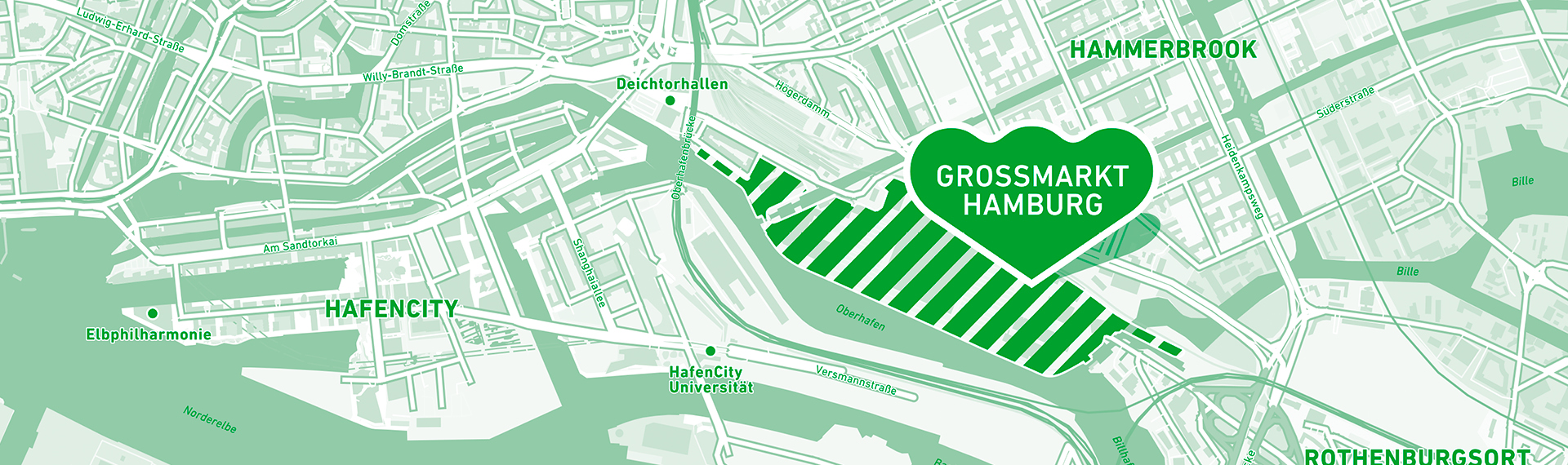 Karte von Hammerbrook und Umgebung