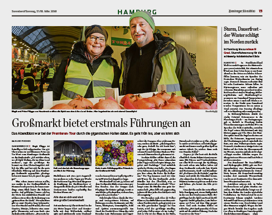 Teilnehmer einer Großmarkt-Führung