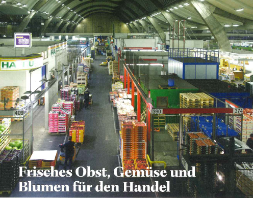 Blick in einen Gang in der Großmarkthalle
